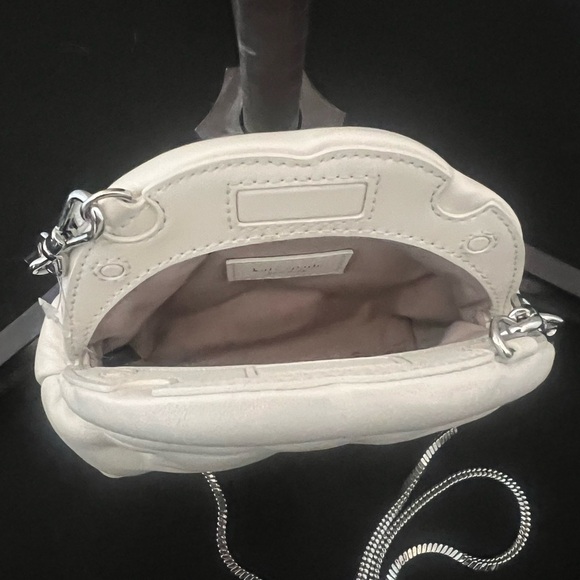 NWT Kate Spade Cloud Cream Crossbody Mini Bag Leather, Silver Chain - Picture 6 of 6